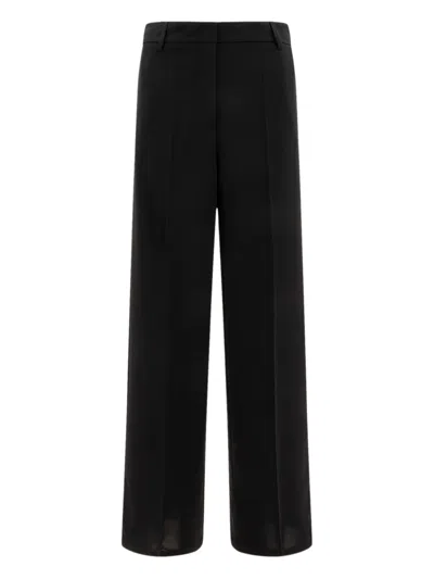 Fit High-waist Trousers In Black