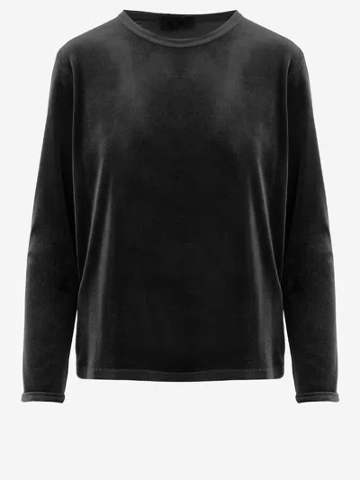 Fit F.it Long Sleeved Stretch Velvet Sweater In Blue