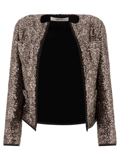 Fit F.it Paillettes Blazer In Brown