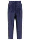 FIT PLEATED TROUSERS BLUE