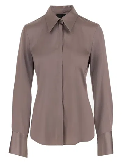 FIT POINTED-COLLAR SILK SHIRT