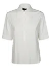 Fit Three-quarter Sleeves Button-down Shirt In White