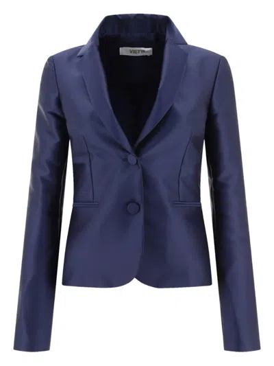 FIT SATIN SINGLE-BREASTED BLAZER