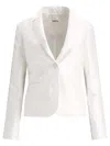 Fit F.it Satin Single Breasted Blazer In White