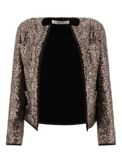 Fit Sequin-embellished Jacket In Brown