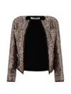 Fit Sequin Jacket In Brown