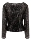 Fit F.it Paillettes Blouse In Black