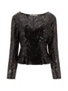 Fit Sequin Top In Black