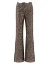 Fit Sequin Trousers In Brown