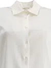 Fit Three-quarter Sleeves Button-down Shirt In White