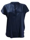 Fit F.it Short Sleeves Shirt In Silk In Blue