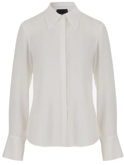 Fit Silk Blend Shirt With Pointed Collar