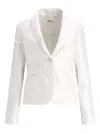 Fit F.it Satin Single Breasted Blazer In White