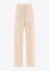 Fit Plain-front Trousers In Neutral