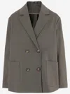 Fit F.it Stretch Cotton Double Breasted Jacket In Green