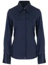 Fit Stretch Silk Shirt With Pointed Collar