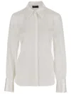Fit Stretch Silk Shirt With Pointed Collar