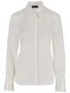 Fit F.it Stretch Silk Shirt With Pointed Collar In Gray