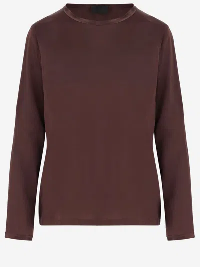 Fit F.it Stretch Silk Sweater In Brown