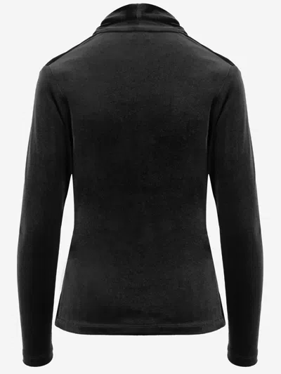 Fit F.it Stretch Velvet Cross-over Sweater In Black