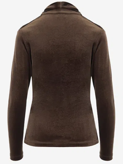Fit F.it Stretch Velvet Sweater In Brown