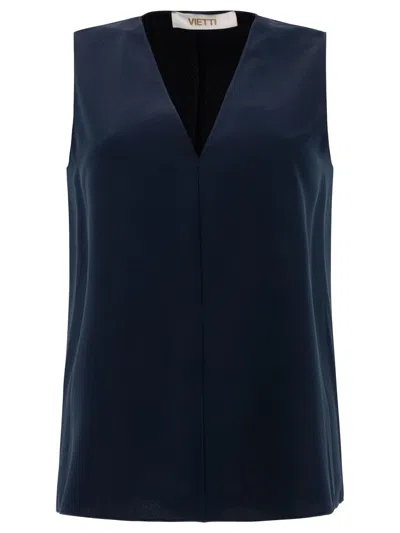 Fit V-neck Sleeveless Top In Blue