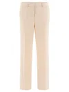 Fit Plain-front Trousers In White