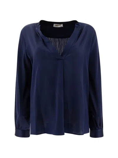 Fit V-neck Blouse In Blue