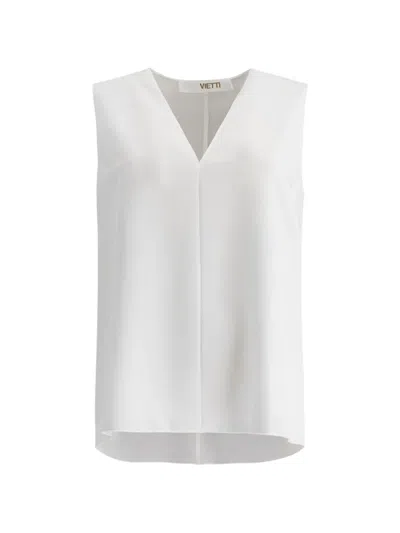 Fit V-neck Top In White