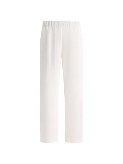Fit Wide Trousers In White