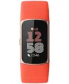 Fitbit Unisex Charge 6 Silicone Fitness Tracker Watch 36mm In Orange