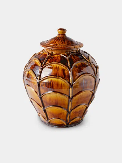 Fitch & Mcandrew Appliqué Slipware Large Lidded Jar