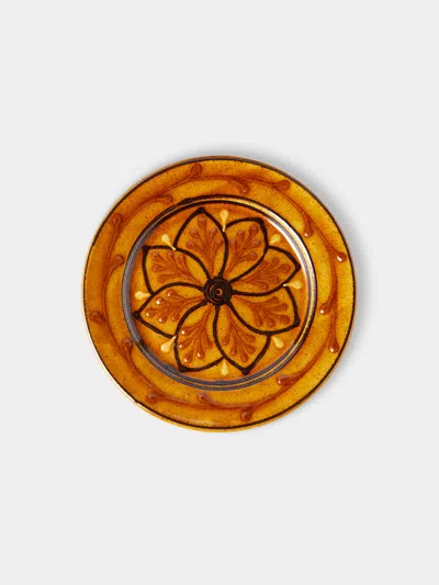 Fitch & Mcandrew Dahlias Slipware Salad / Dessert Plate (7.1in/18cm)