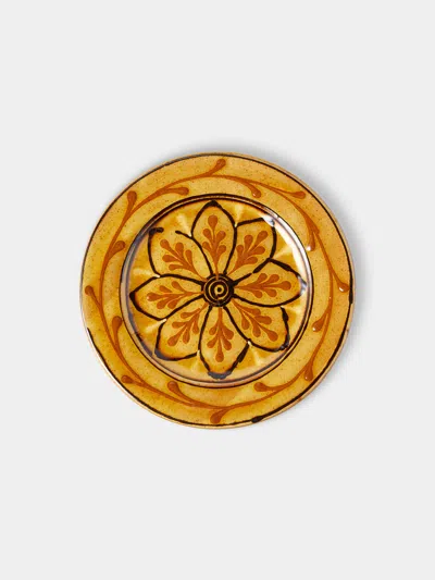 Fitch & Mcandrew Dahlias Slipware Salad / Dessert Plate (7.3in/18.5cm)