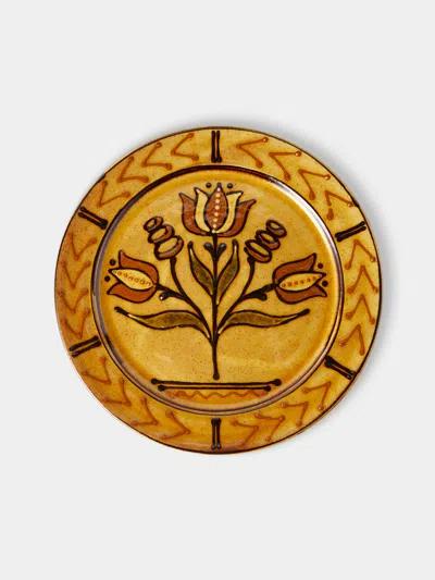 Fitch & Mcandrew Tulips And Buds Slipware Dinner Plate (10.4in/26.5cm)