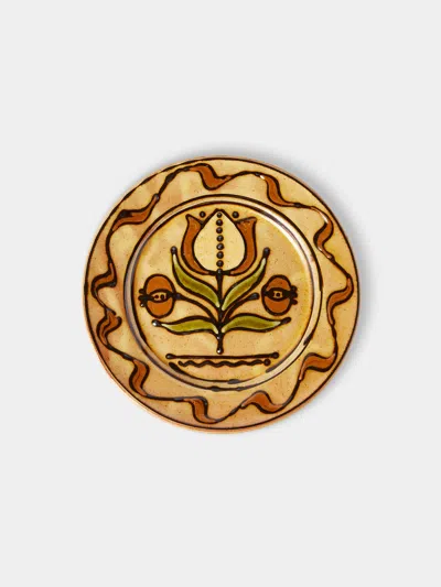 Fitch & Mcandrew Tulips And Buds Slipware Salad / Dessert Plate (7.3in/18.5cm)