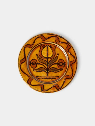 Fitch & Mcandrew Tulips And Buds Slipware Salad / Dessert Plate (7.5in/19cm)