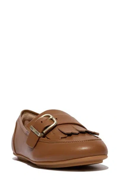 Fitflop Allegro Fringe Buckle Leather Loafer In Brown