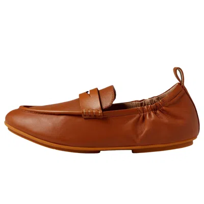 Fitflop Allegro Leather Penny Loafers Light Tan En1-592 Women's In Brown