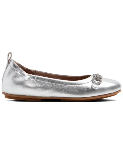 Fitflop Allegro Metallic Leather Flat In Silver