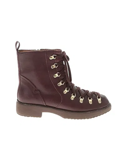 Pre-owned Fitflop Ankle Boots In Burgundy