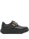 Fitflop Buckle-strap Oxford Shoes In Black