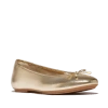 Fitflop Delicato Bow Soft Metallic-leather Ballet Flats In Gold