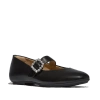 Fitflop Women's Delicato Crystal-buckle Metallic-leather Mary Jane Flats In Black