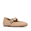 Fitflop Delicato Crystal-buckle Leather Mary Janes In Neutral