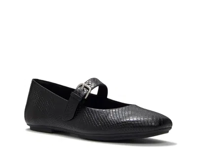 Fitflop Delicato Mary Jane Flat In Black Snake Print