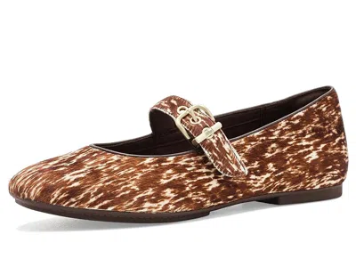 Fitflop Delicato Pony Cow Mary Janes Women's Flat Shoes Brown/white: 6 M (b), Synthetic