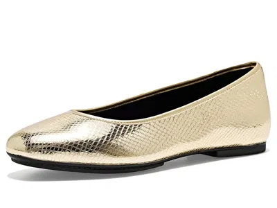 Fitflop Delicato Snake Metallic Ballerinas Women's Flat Shoes Platino: 11 M (b), Leather In Gold