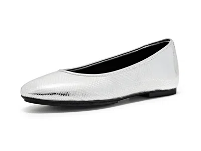 Fitflop Delicato Snake Metallic Ballerinas Women's Flat Shoes Silver: 10 M (b), Leather In Red