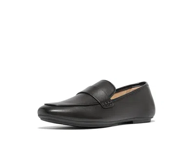 Fitflop Delicato Soft Leather Loafers In Black